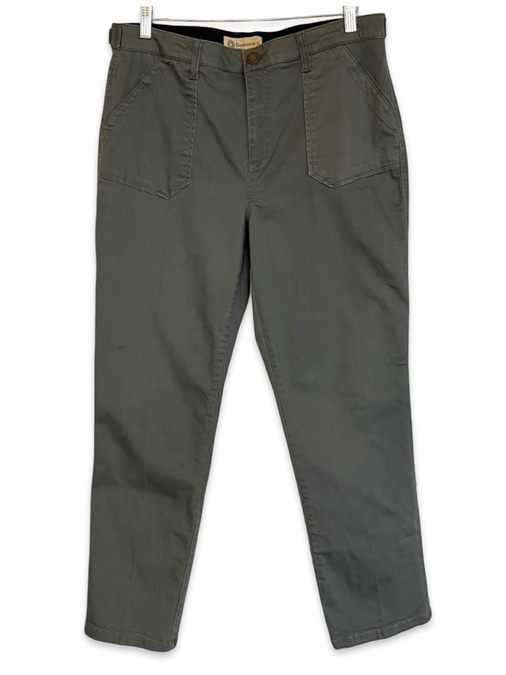 Democracy Ab technology gray straight leg pants Size 14 Gray jeans Tab waistband